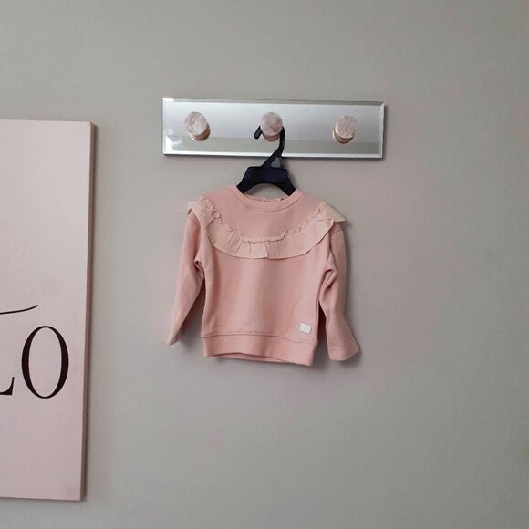 NWT 7 For All Mankind pink sweatshirt & dark wash blue jeggings bundle set, 12M - Picture 6 of 13